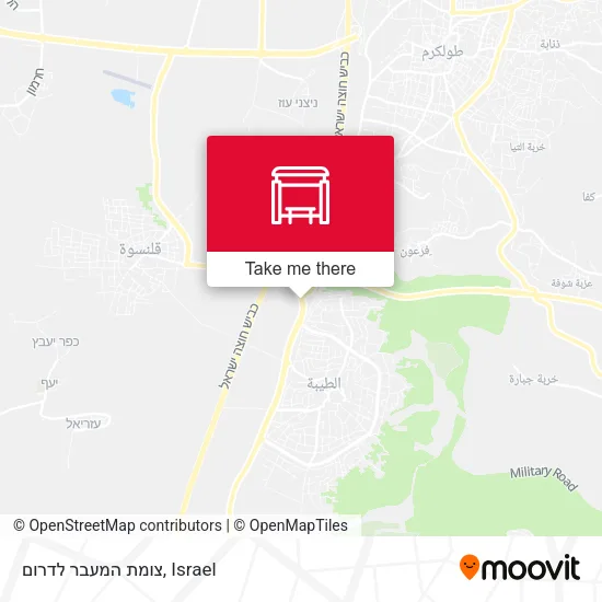 Карта צומת המעבר לדרום