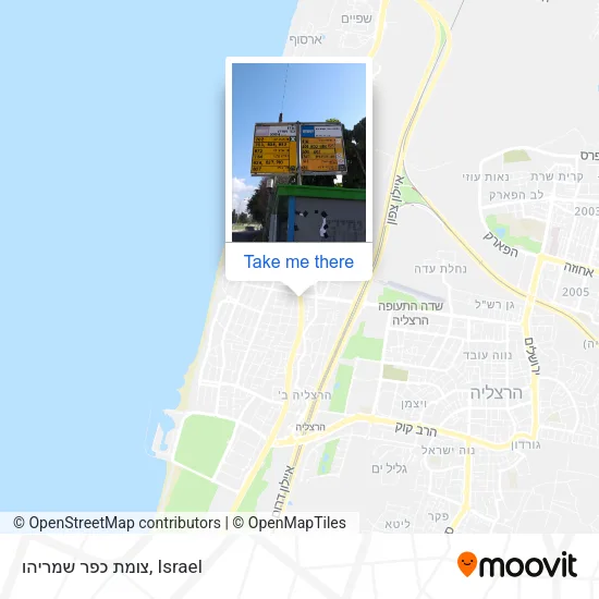 Карта צומת כפר שמריהו