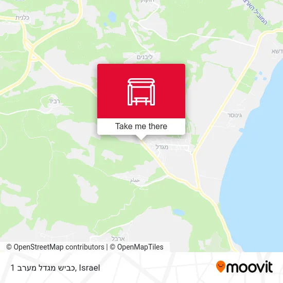 Карта כביש מגדל מערב 1