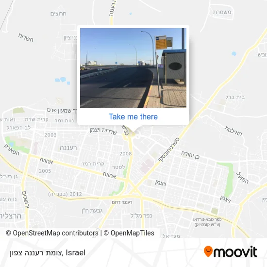 Карта צומת רעננה צפון