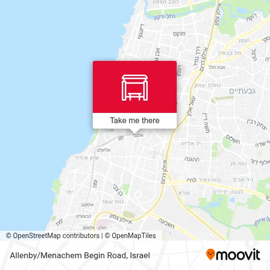 Allenby/Menachem Begin Road map