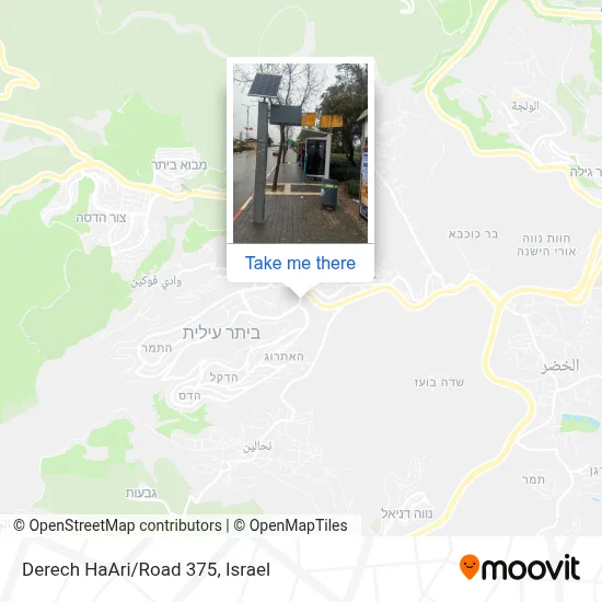 Derech HaAri/Road 375 map