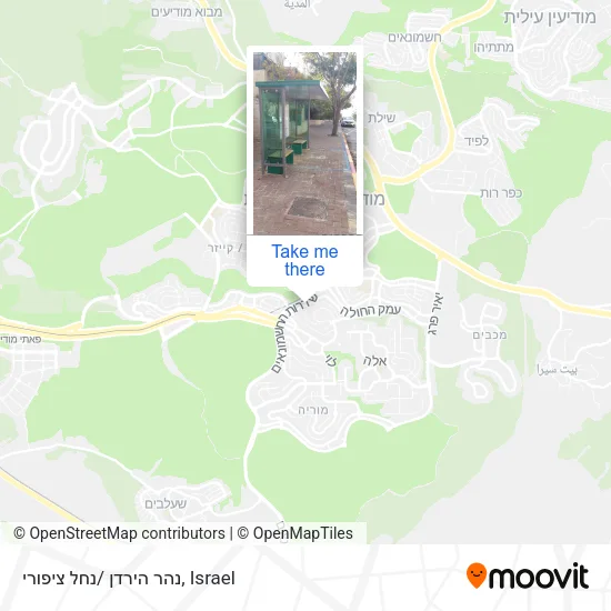 Карта נהר הירדן /נחל ציפורי
