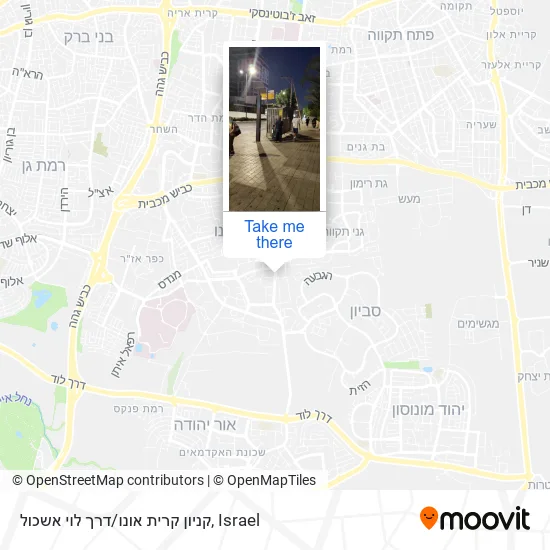 Карта קניון קרית אונו/דרך לוי אשכול