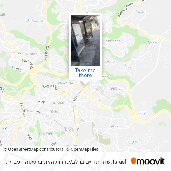 Карта שדרות חיים ברלב / שדרות האוניברסיטה העברית
