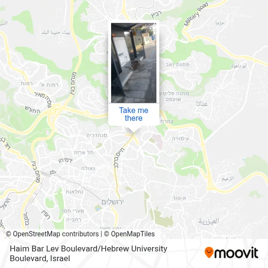 Haim Bar Lev Boulevard / Hebrew University Boulevard map