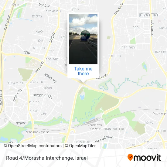 Road 4/Morasha Interchange map