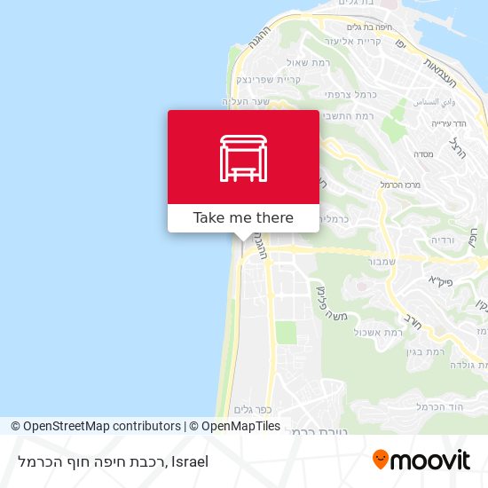 Карта רכבת חיפה חוף הכרמל