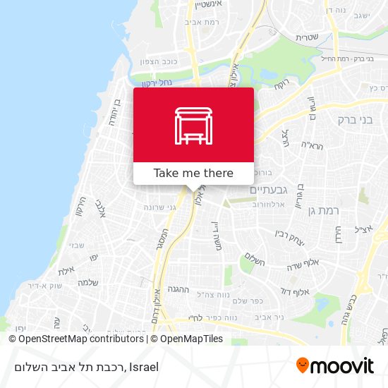Карта רכבת תל אביב השלום