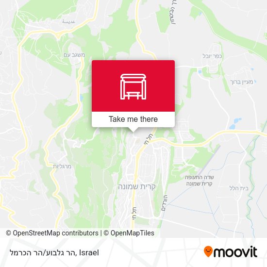 Карта הר גלבוע/הר הכרמל