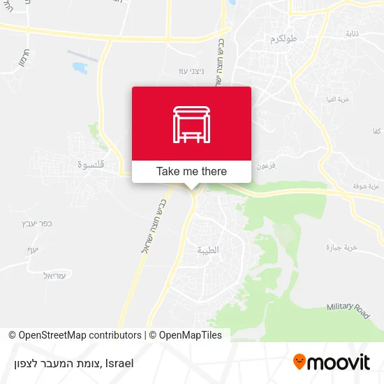Карта צומת המעבר לצפון