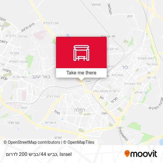 כביש 44/כביש 200 לדרום map