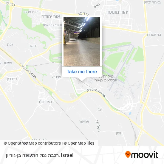 Карта רכבת נמל התעופה בן-גוריון