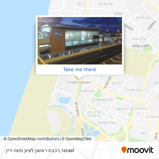 Карта רכבת ראשון לציון משה דיין