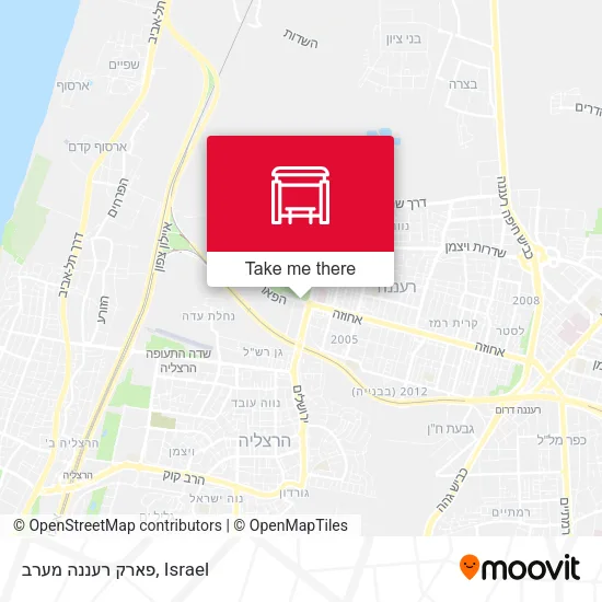Карта פארק רעננה מערב