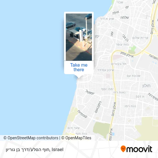 Карта חוף הסלע/דרך בן גוריון