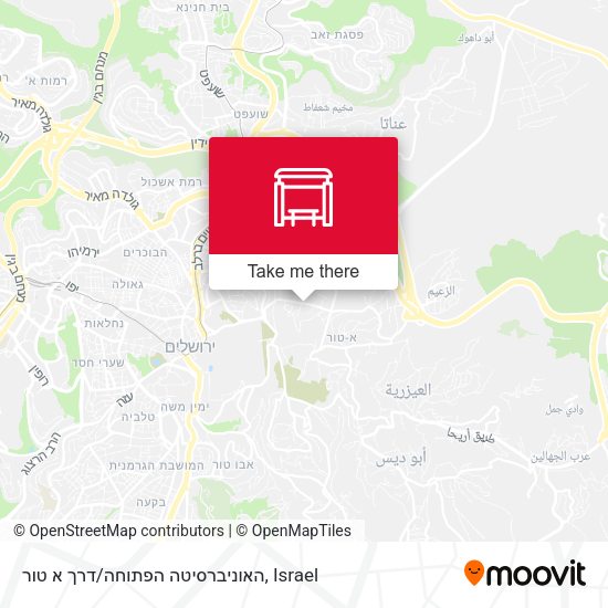 האוניברסיטה הפתוחה/דרך א טור map