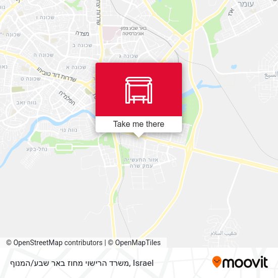 Карта משרד הרישוי מחוז באר שבע/המנוף