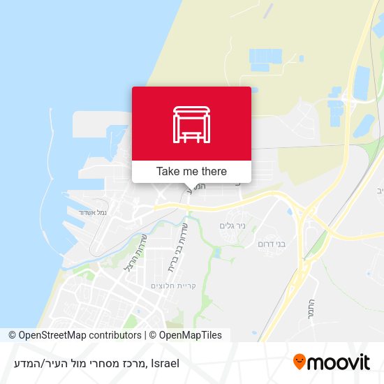 מרכז מסחרי מול העיר/המדע map