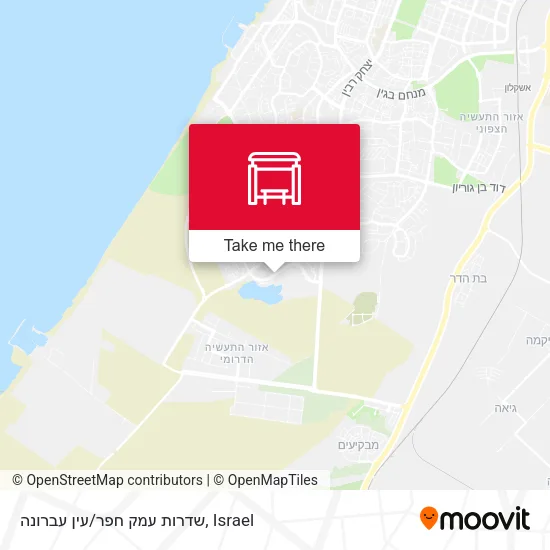 Карта שדרות עמק חפר/עין עברונה