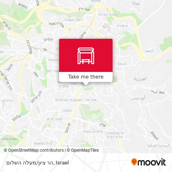 הר ציון/מעלה השלום map