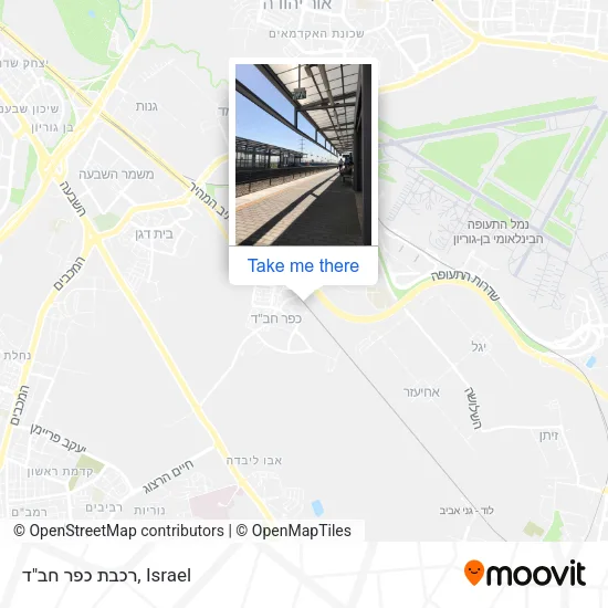 רכבת כפר חב"ד map