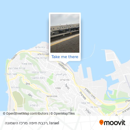 Карта רכבת חיפה מרכז השמונה
