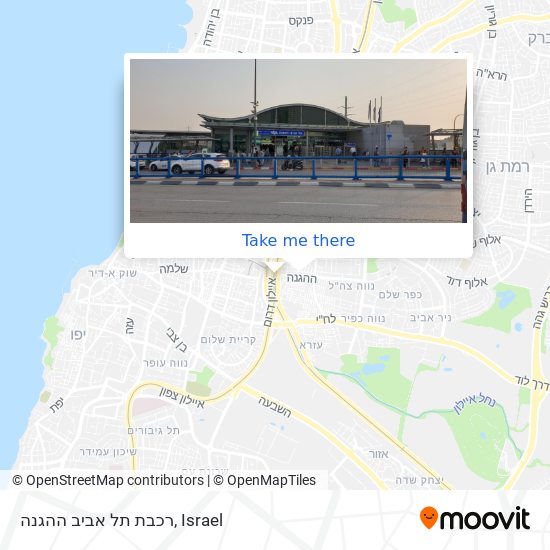 Карта רכבת תל אביב ההגנה