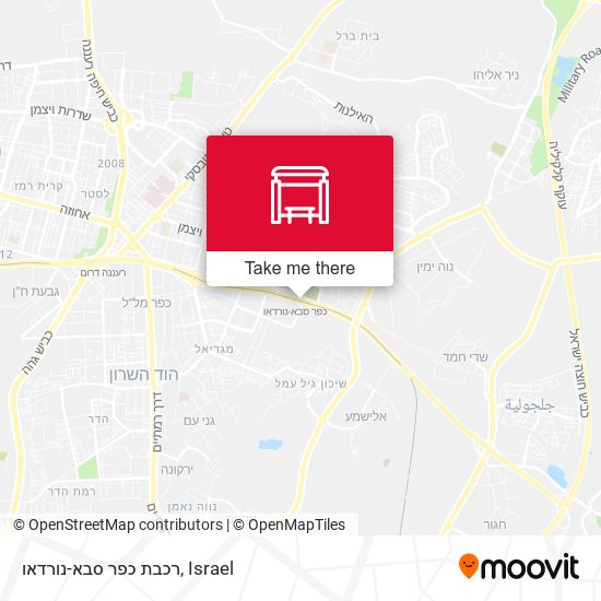 רכבת כפר סבא-נורדאו map