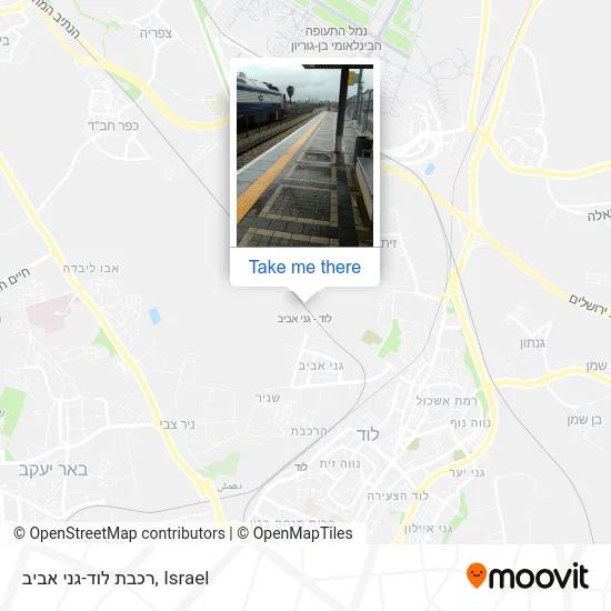 רכבת לוד-גני אביב map