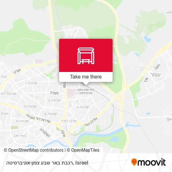 Карта רכבת באר שבע צפון-אוניברסיטה