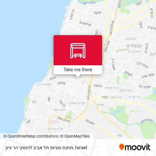 Карта תחנת מוניות תל אביב לוינסקי הר ציון