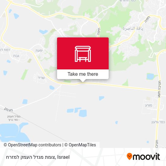 צומת מגדל העמק למזרח map