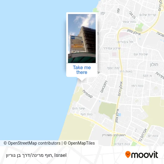 Карта חוף מרינה/דרך בן גוריון