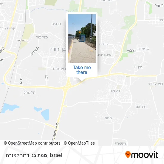 Карта צומת בני דרור למזרח