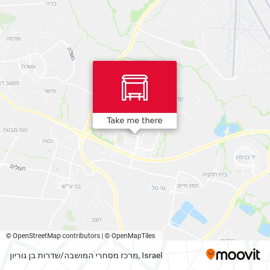 Карта מרכז מסחרי המושבה / שדרות בן גוריון