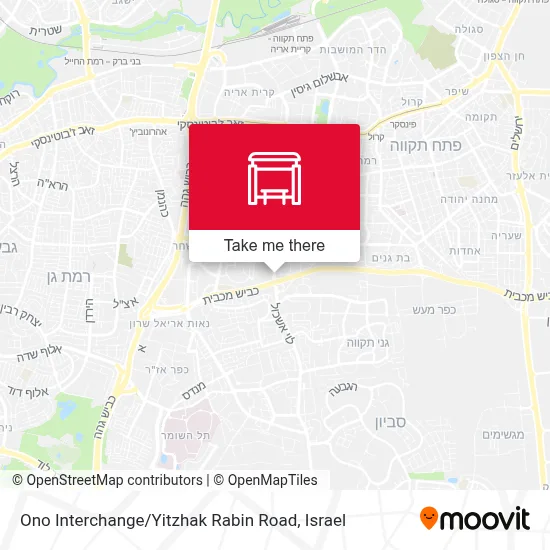 Ono Interchange / Yitzhak Rabin Road map