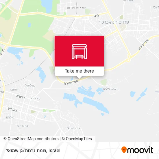 Карта צומת גרנות/גן שמואל