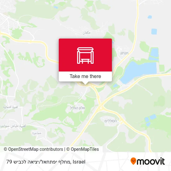 Карта מחלף יפתחאל/יציאה לכביש 79