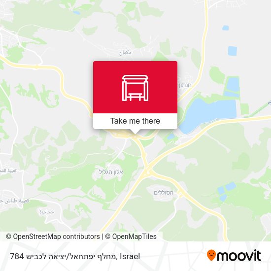 מחלף יפתחאל/יציאה לכביש 784 map