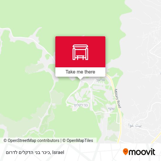 כיכר בני הדקלים לדרום map