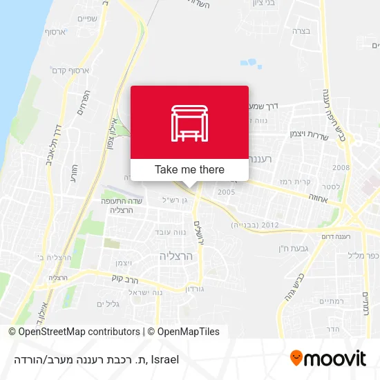 Карта ת. רכבת רעננה מערב/הורדה