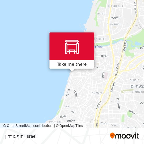 חוף גורדון map