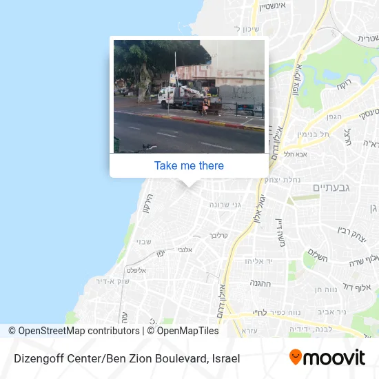 Dizengoff Center / Ben Zion Boulevard map