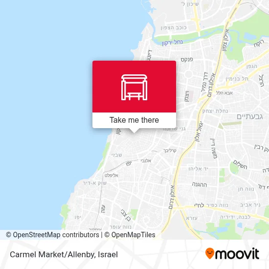 Carmel Market/Allenby map