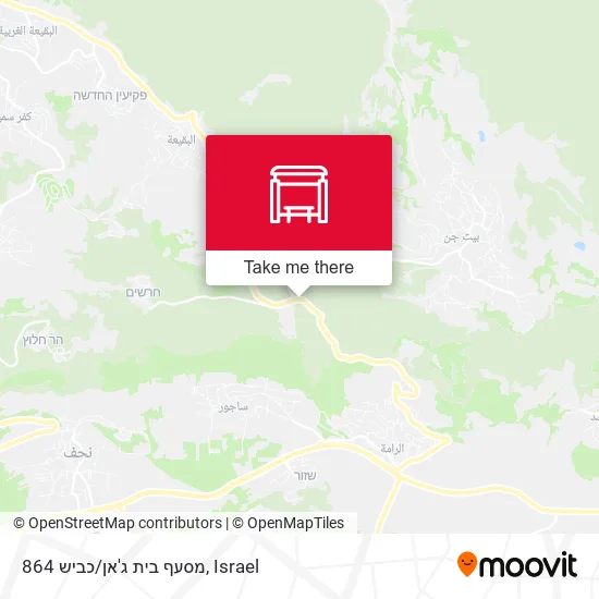 Карта מסעף בית ג'אן/כביש 864