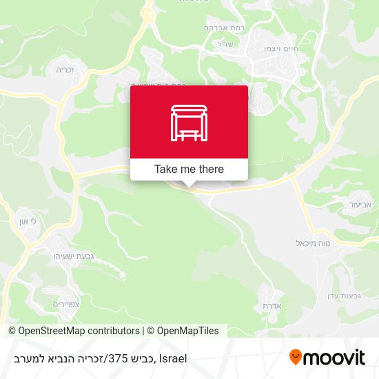 כביש 375/זכריה הנביא למערב map