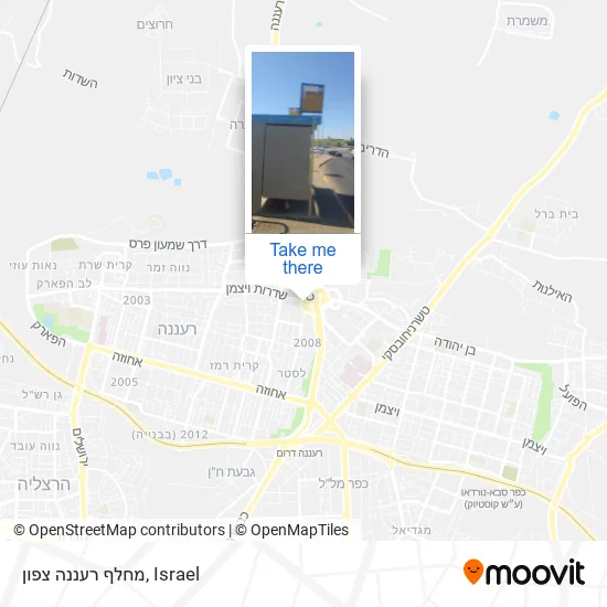 Карта מחלף רעננה צפון