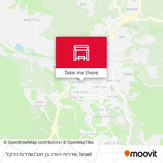 Карта שדרות יהודה בן זאב/שדרות הדקל