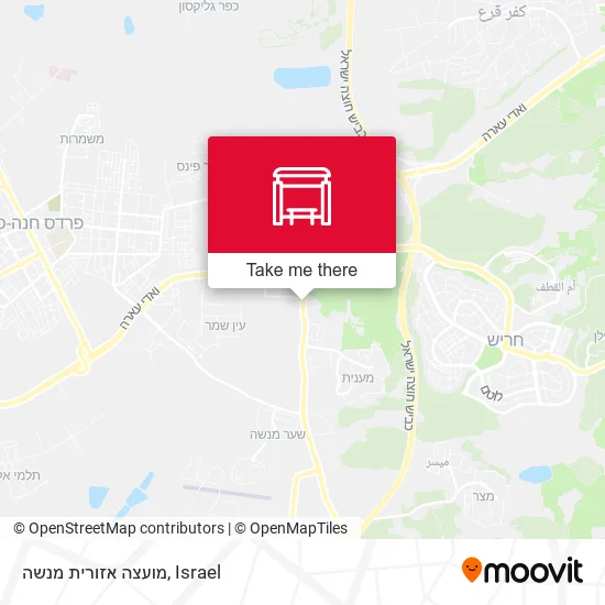 Карта מועצה אזורית מנשה